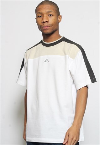 VINTAGE KAPPA CENTRAL LOGO T-SHIRT WHITE
