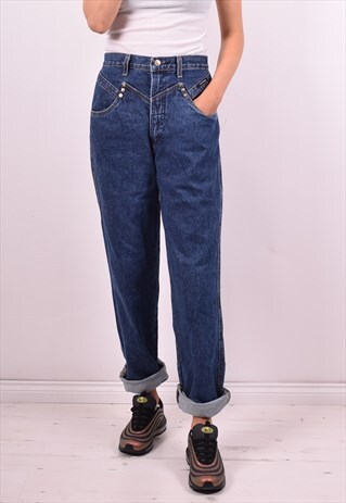 WOMENS VINTAGE JEANS W28 L32 BLUE 90'S