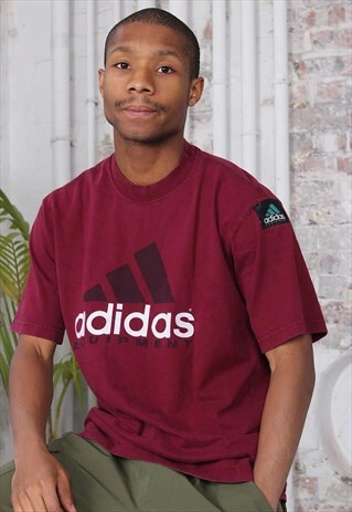VINTAGE ADIDAS EQUIPMENT BIG LOGO T-SHIRT RED