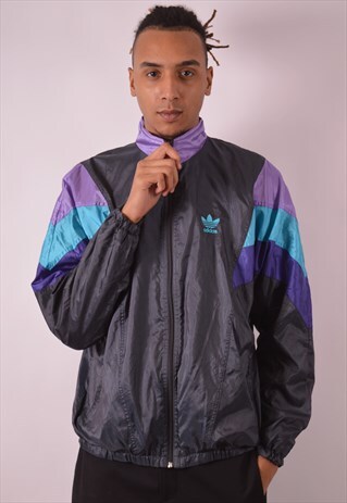 ADIDAS MENS VINTAGE TRACKSUIT TOP JACKET XL MULTI 90S