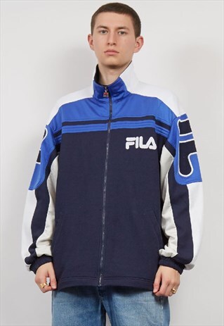 VINTAGE 90'S FILA BLUE/WHITE LOGO TRACK JACKET