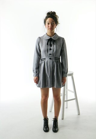 SHORT FLARED DRESS / GRAY DRESS /