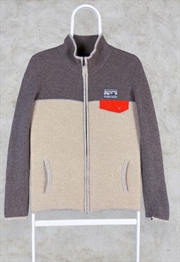 Patagonia Cashmere Fleece Jacket Full Zip Snap Beige  Medium