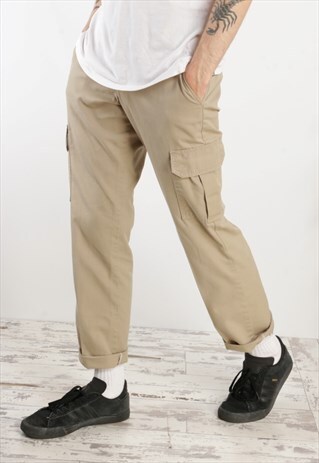 DICKIES COMBAT/CARGO TROUSERS KHAKI CREAM