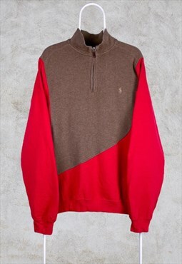 Vintage Reworked Polo Ralph Lauren 1/4 Zip Sweatshirt XL