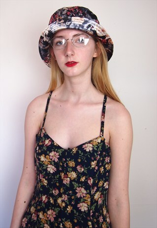 BLACK MULTI FLORAL PRINT DRESS