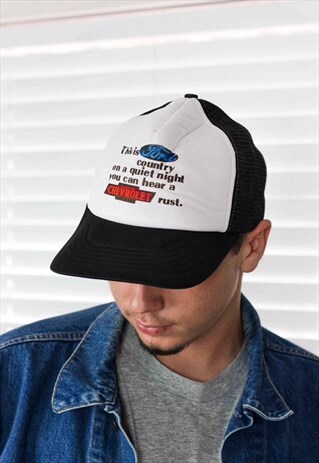 VINTAGE RACING TRUCKER HAT CAP LOGO 90S ONE SIZE 2.4