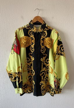 Vintage GIANNI VERSACE Shirt Button Medusa Baroque 90s
