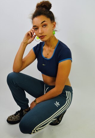 VINTAGE ADIDAS THREE STRIPE EMBROIDERED JOGGERS