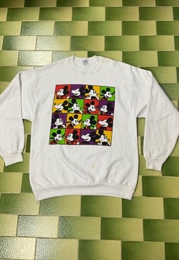 Vintage 80s Disney Mickey Mouse The Many Faces Sweatshirt L