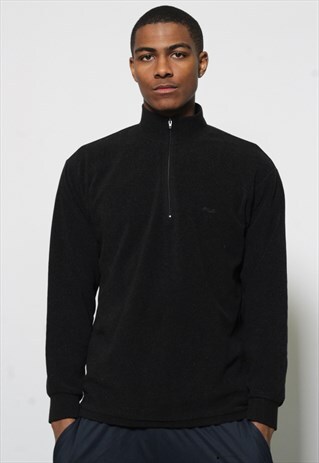 VINTAGE FILA 1/4 ZIP FLEECE BLACK