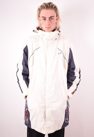 LOTTO MENS VINTAGE PADDED JACKET LARGE WHITE 90S