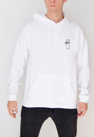 WHITE FRESH AS F-CK HOODIE
