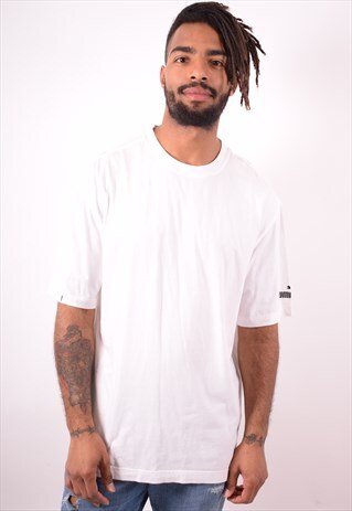 PUMA MENS VINTAGE T-SHIRT TOP XL WHITE 90S