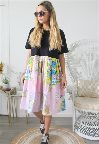 DRESS TEE-SHIRT VINTAGE PINK SMURFETTE FABRIC