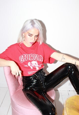 VINTAGE 90S/Y2K RED AMERICAN 'GEORGIA' T-SHIRT