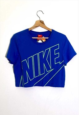 Vintage 2000s reworked cropped blue t-shirt