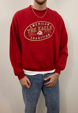 Vintage red American printed sweatshirt