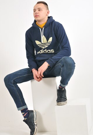 VINTAGE ADIDAS HOODIE IN BLUE