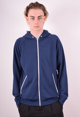 CARHARTT MENS VINTAGE HOODIE JACKET LARGE BLUE 90S