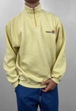 Vintage Unique 90s Timberland quarter zip yellow sweatshirt