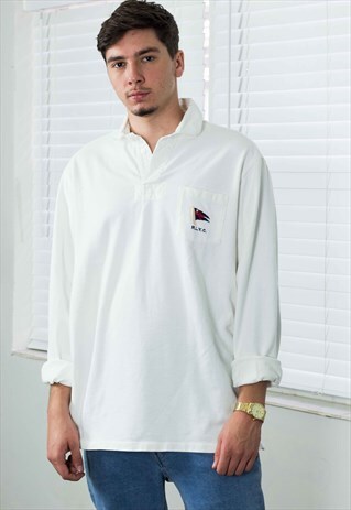 VINTAGE POLO RALPH LAUREN SHIRT LOGO 90S XL 18.6