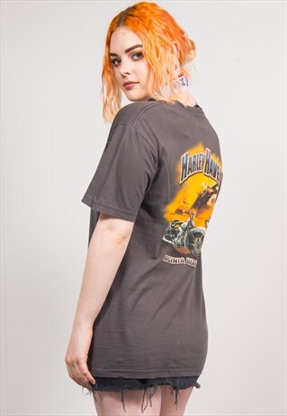 HARLEY-DAVIDSON VINTAGE 90'S GREY EAGLE PRINT T-SHIRT