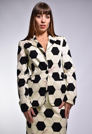 VINTAGE MOSCHINO FOOTBALL WORLD CUP JACKET & SKIRT SET