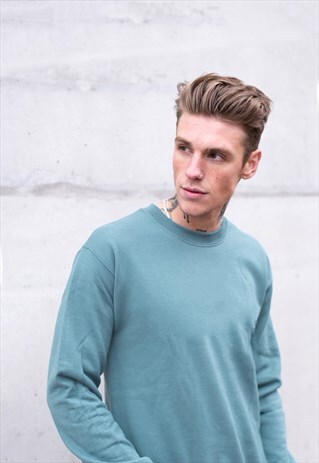 ESSENTIAL BLANK JUMPER PULLOVER SWEATER - SKY BLUE