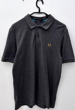 Fred Perry grey embroidered logo polo shirt medium 