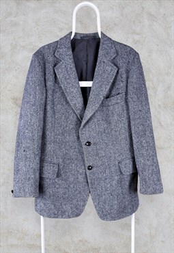 Dunn & Co Harris Tweed Blazer Jacket Grey Wool 40