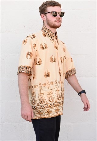 VINTAGE BEIGE LOW POCKET SHIRT