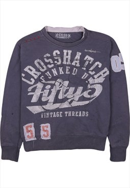 Vintage 90's Cross Hatch Sweatshirt Crewneck Grey Small