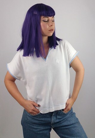 VINTAGE 80'S SERGIO TACCHINI COTTON T-SHIRT CROP TOP