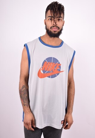 NIKE MENS VINTAGE VEST TOP XL WHITE 90'S