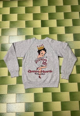 Vintage 90s Betty Boop Queen of Hearts Sweatshirt Pullover