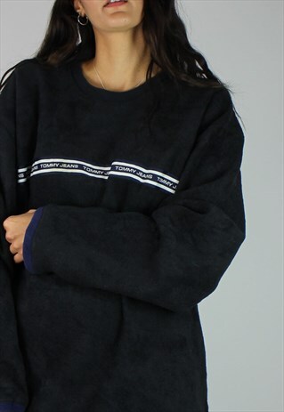 VINTAGE TOMMY HILFIGER FLEECE SWEATSHIRT W LOGO FRONT & BACK