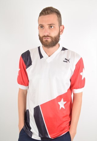 VINTAGE PUMA FOOTBALL SHIRT / JERSEY MADE IN W-GERMANY 80'S
