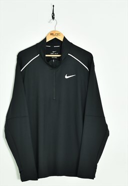 Vintage Nike Quarter Zip Sweatshirt Black XXLarge 