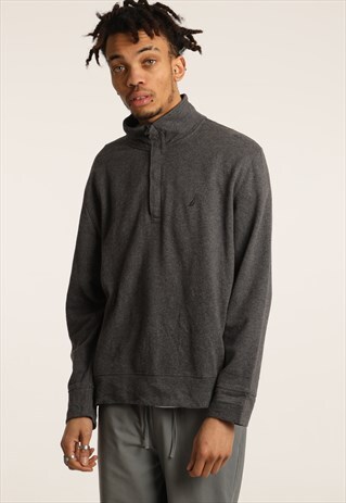 VINTAGE NAUTICA EMBROIDERED LOGO 1/4 ZIP SWEATSHIRT