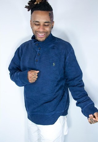 RALPH LAUREN 1/4 BUTTON SWEATSHIRT