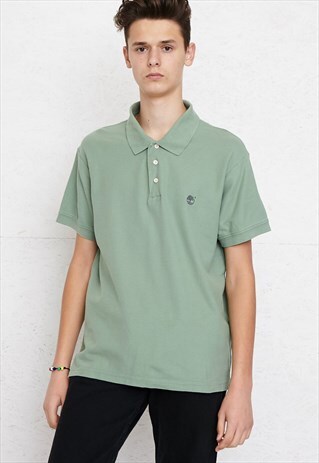90S VINTAGE GREEN TIMBERLAND SHORT SLEEVE POLO SHIRT