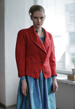VINTAGE RED TARTAN LANA WOOL JACKET