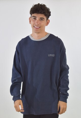 VINTAGE 90S BLUE CHAPS RALPH LAUREN CREW NECK SWEATSHIRT