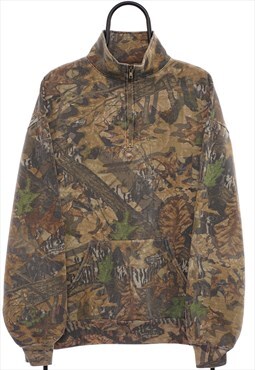 Vintage Camouflage Quarter Zip Sweatshirt Womens