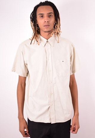LACOSTE MENS VINTAGE SHIRT LARGE GREY 90S