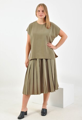 VINTAGE 80S PLEATED SKIRT AND BLOUSE CO-ORDINATES