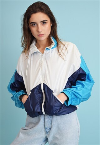90'S RETRO ATHLEISURE SPORTS OVERSIZED BOMBER JACKET TOP