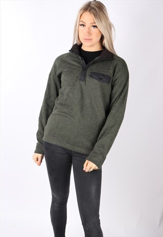 VINTAGE COLUMBIA FLEECE POPPER FASTEN JACKET JUMPER SWEATER
