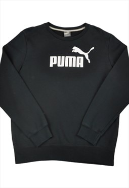 Vintage Puma Crew Neck Sweatshirt Black Small